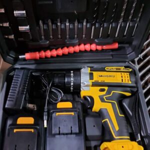 VKWEIKU Cordless 2x Battery Electric Drill & Screwdriver with LED light tool set