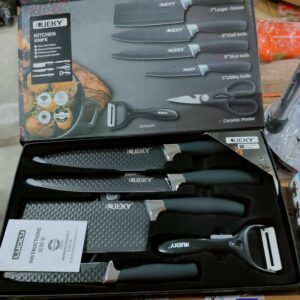 Kitchen Knife Scissor Ceramic Peeler 6pc Set Diamond Blade Strong & Durable Stainless Steel