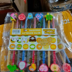 10PCS Pencil Set With Cartoon Eraser