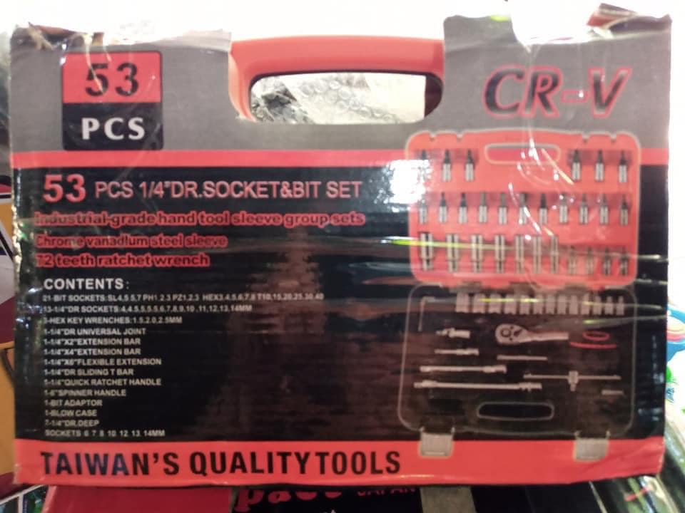 53pcs 1/4" DR. Socket & bit set