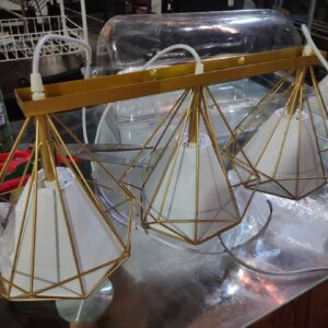 3- Light Indoor Island Pendant Light Gold Metal Hanging Ceiling Light